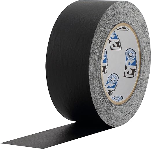 ProTapes Colored Crepe Paper Masking Tape, 60 yds Length x 1" Width, Black (Pack of 36)