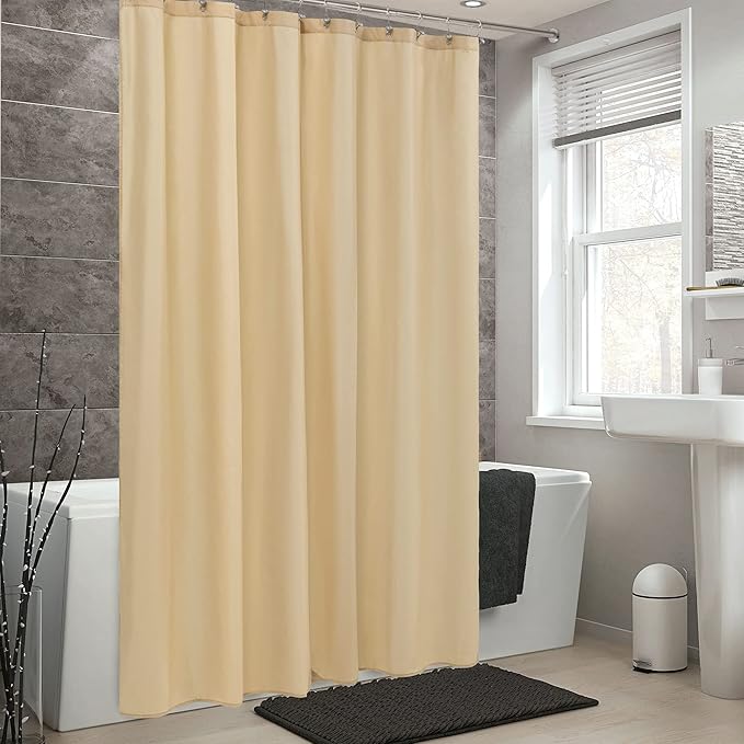 ALYVIA SPRING Long Fabric Shower Curtain Liner Waterproof - 72" W x 78" L, Soft & Lightweight Long Shower Curtain with 3 Magnets, Machine Washable - 72x78, Khaki