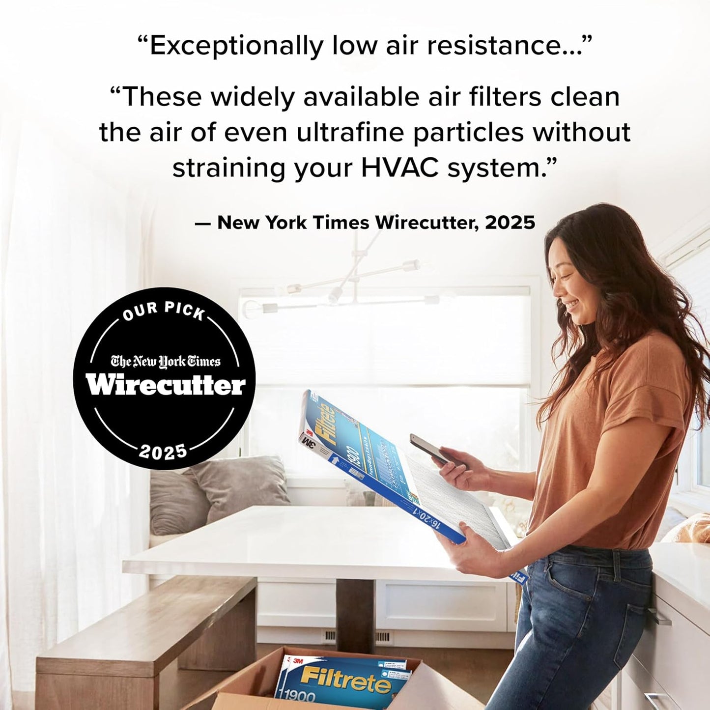 Filtrete 16x20x1 AC Furnace Air Filter, MERV 13, MPR 1900, Premium Allergen, Bacteria & Virus Filter, 3-Month Pleated 1-Inch Electrostatic Air Cleaning Filter, 6-Pack (Actual Size 15.69x19.69x0.78 in)