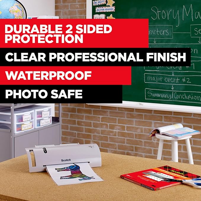 Scotch Thermal Pouches, Variety Pack, Letter Size, 4 in x 6 in Size, and Wallet Size Pouches
