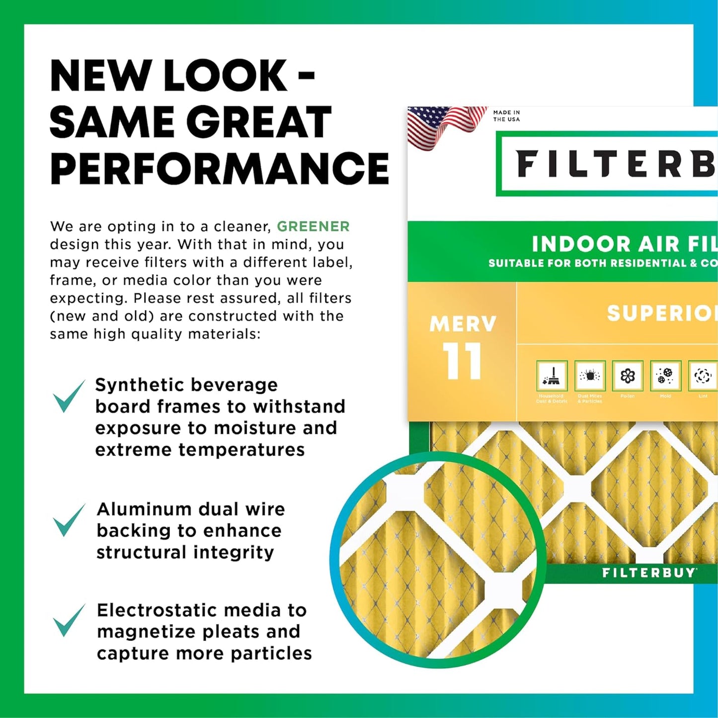 Filterbuy 16x30x2 Air Filter MERV 11 (MPR 1200) Allergen Defense Replacement (4-Pack), Electrostatic Pleated HVAC AC Furnace Filters, Made in USA (Actual Size: 15.69 x 29.69 x 1.75)