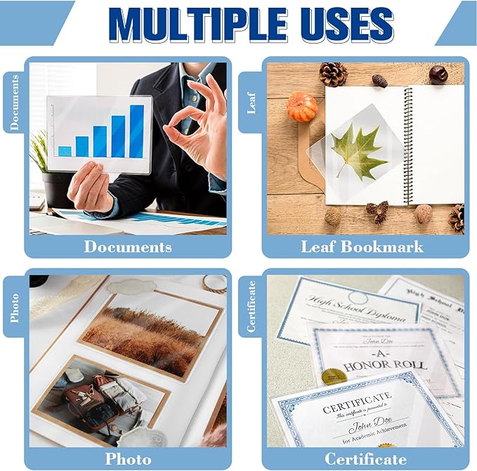 100 Pack Lamination Pouches 6" x 9" 5 mil Clear Index Card Laminating Pouches File Card Laminating Pouches Thermal Laminate Pouch Tags for Work Permits Pass Cards Student ID Cards