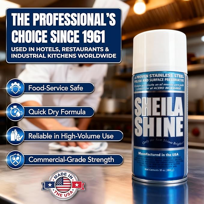 Sheila Shine 12 x 10oz w/Microfiber Cloth Stainless Steel Cleaner and Polish - Cleans, Polishes & Protects Kitchen Appliances, Refrigerators, Sinks, Ovens & Grills - Stainless Steel Fridge Cleaner