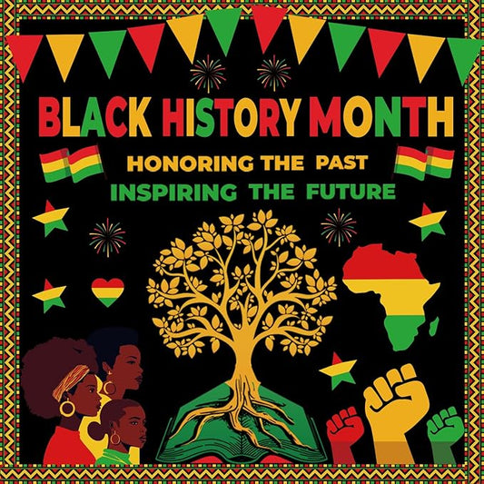 Black History Month Bulletin Board Decorations Set, Black History Month Inspirational Borders Cutouts for Classroom Home Chalkboard Wall Door Decor African American National Holiday Party Supplies