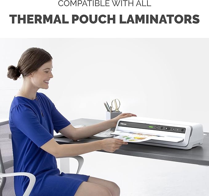 Fellowes Thermal Laminating Sheets, 3mil Letter Size Pouches, 9 x 11.5, 200 Pack, Clear (5743401)