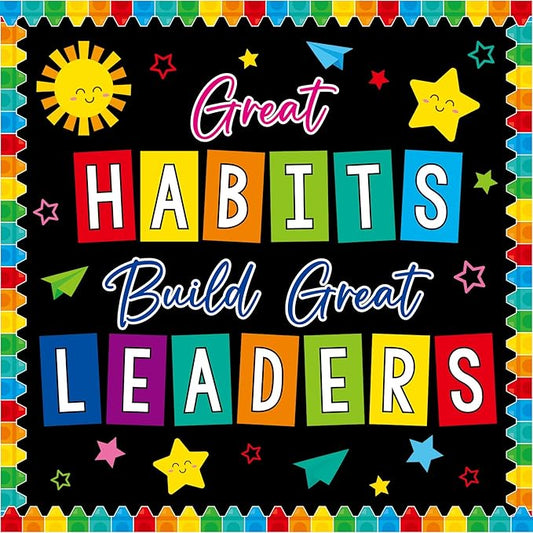 party greeting Growth Mindset Bulletin Board Decorations Great Habits Build Great Leaders Paper Cutouts Colorful Back to School Bulletin Board Set for Kindergarten Preschool Decor