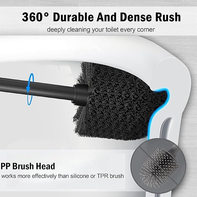 Satin Matte Soft Gold Toilet Bowl Brush with Holder, Durable Bathroom Cleaning Tool, Modern Design for Easy Toilet Maintenance, Bathroom Cleaner Brush for Efficient Cleaning and Hygiene