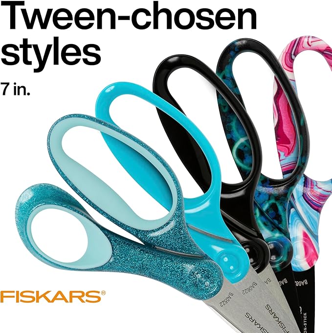 Fiskars 199700-1001 Back to School Supplies, Student Kids Scissrors Softgrip, 7 Inch, Color Received May Vary