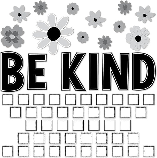 Teacher Created Resources Black and White Floral Be Kind Bulletin Board (TCR6801)
