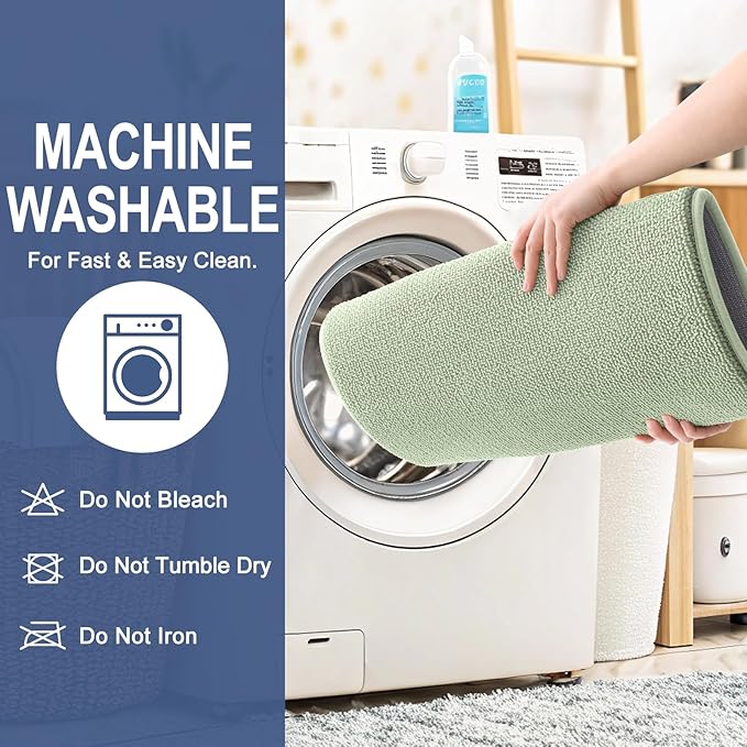 OLANLY Thick Memory Foam Bath Mat Rug 30x20, Extra Soft Absorbent Bathroom Rug, Quick Dry Bath Mats, Non-Slip, Machine Washable Carpet for Bathroom, Tub and Shower, Home Decor Accessories, Sage Green
