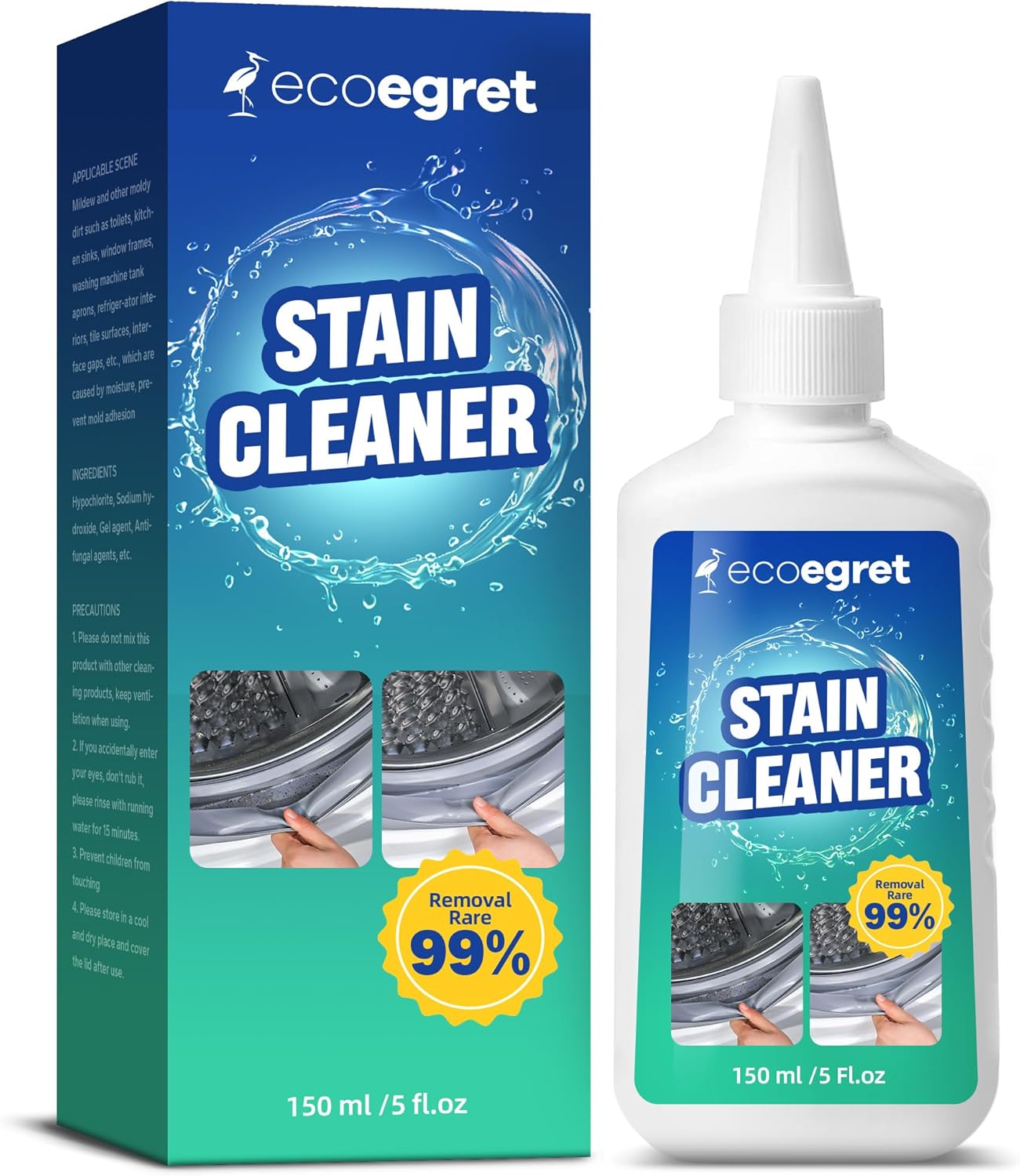 Home Remover Gel (5 Fl oz), Multifunctional Stain Remover, Washing Machine Cleaner, Refrigerator Strips, Grout Cleaner Best for Floor Tile, Home Sink, Kitchen, Showers (1 Pack)