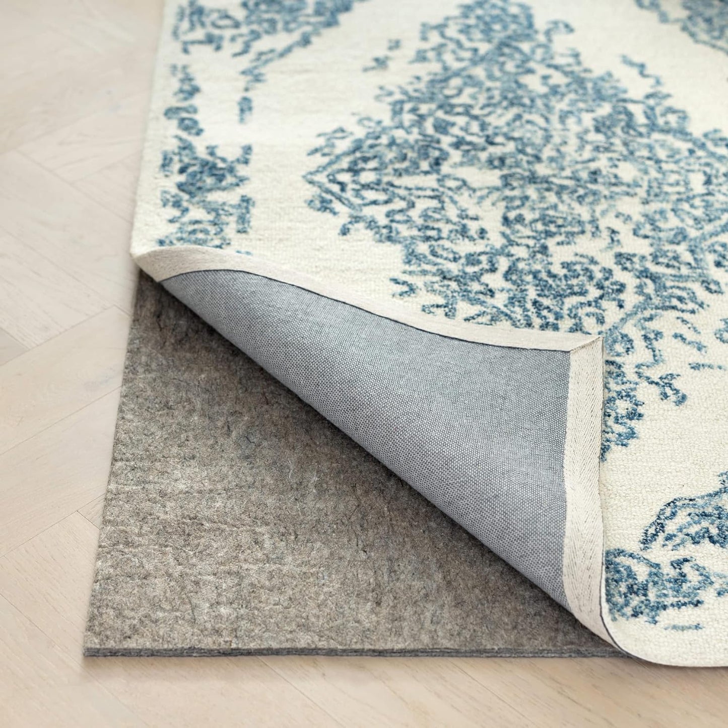 RUGPADUSA - Dual Surface - 4'x6' - 3/8" Thick - Felt + Rubber - Enhanced Non-Slip Rug Pad - Adds Comfort and Protection - for Hard Surface Floors