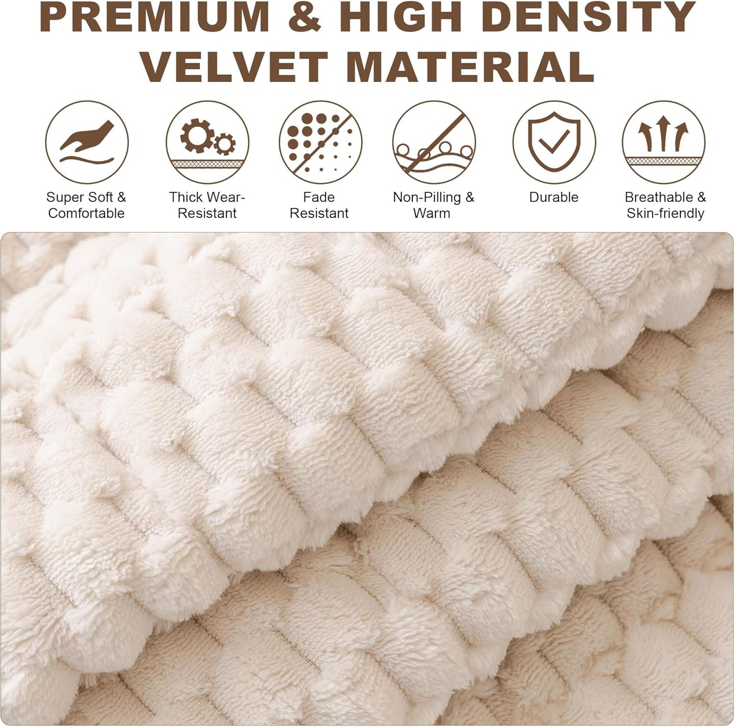 OTOB Couch Covers for Dogs Washable, Non Slip Plush Fuzzy Sofa Slipcovers Dog Cushion Mat, Soft Cozy Kids Pet Friendly Furniture Protector Sofa Cover, All Seasons (Cream, 31.5" x 63.0'')
