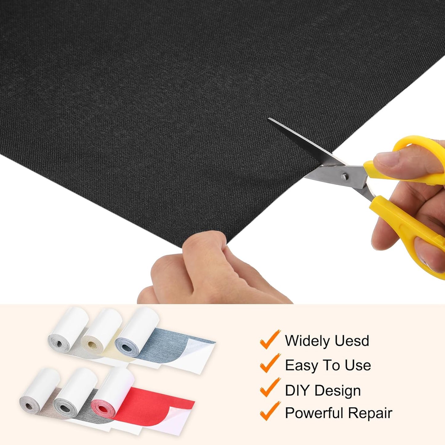 Repair Patches Repair Tape Self-Adhesive DIY Repair Patch Linen Gear Patch for Sofa, Furniture, Chair, Clothing,Tents,3x60 Inch,Beige