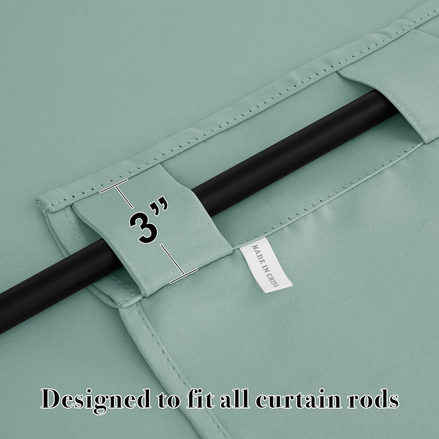 RYB HOME Aqua Blackout Curtains for Bedroom 63 inches Long - Thermal Insulated Curtains and Drapes Privacy Shades for Living Room Farmhouse Closet, W42 x L63 inch, 2 Panels