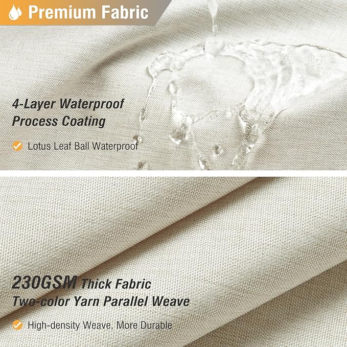 BTTN Stall Fabric Shower Curtain - 60 x 84 Inch Long Linen Textured Heavy Duty Shower Curtain Set with 10 Plastic Hooks, Narrow Decorative Neutral Waterproof Shower Curtains for Bathroom, Light Cream
