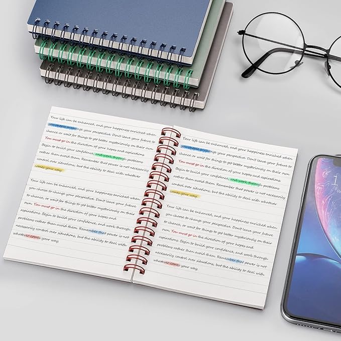RETTACY Pocket Journal Notebook, 160 Lined Pages, A6 Mini Small Size (4.5" × 5.7"), for Work, Journaling, Writing, 100 GSM Thick Paper, Spiral-bound, Flexible Plastic Cover (Lilac)