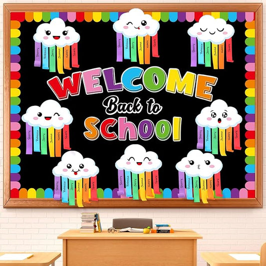 St.Patrick's Day Bulletin Board Set 3D Rainbow Classroom Decorations Gold Coin Paper Cutouts with Borders for Door Wall Decor Home Office Supplies(13 x 8.7 x 0.6 Inch,Back to School)