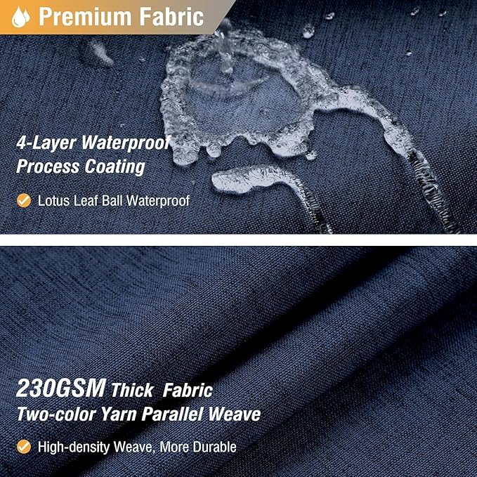 BTTN Extra Long Fabric Shower Curtain - 72x90 Inch Linen Textured Heavy Duty Cloth Shower Curtain Set with Plastic Hooks, Hotel Luxury Waterproof Tall Polyester Shower Curtains for Bathroom, Navy Blue