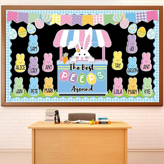 Easter Bunny Bulletin Board Classroom Decorations Easter Bunny Egg Bulletin Board Set Spring Easter Cutouts Easter Bunny Name Tags for School Classroom Teacher Student Door Wall Supplies