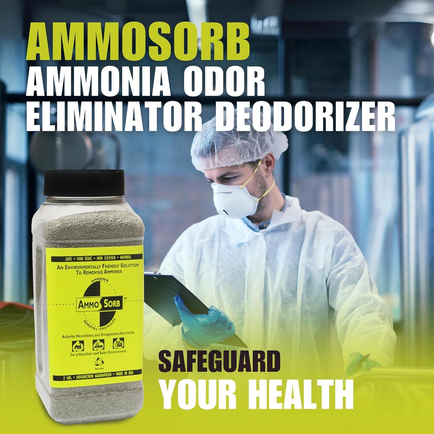– Natural Ammonia Odor Elimination Deodorizer Granules: 2 lb. – Powerful Odor Eliminator for Strong Odor – Works as Cat Litter Deodorizer, Carpet Deodorizer, and Room Deodorizers for Home