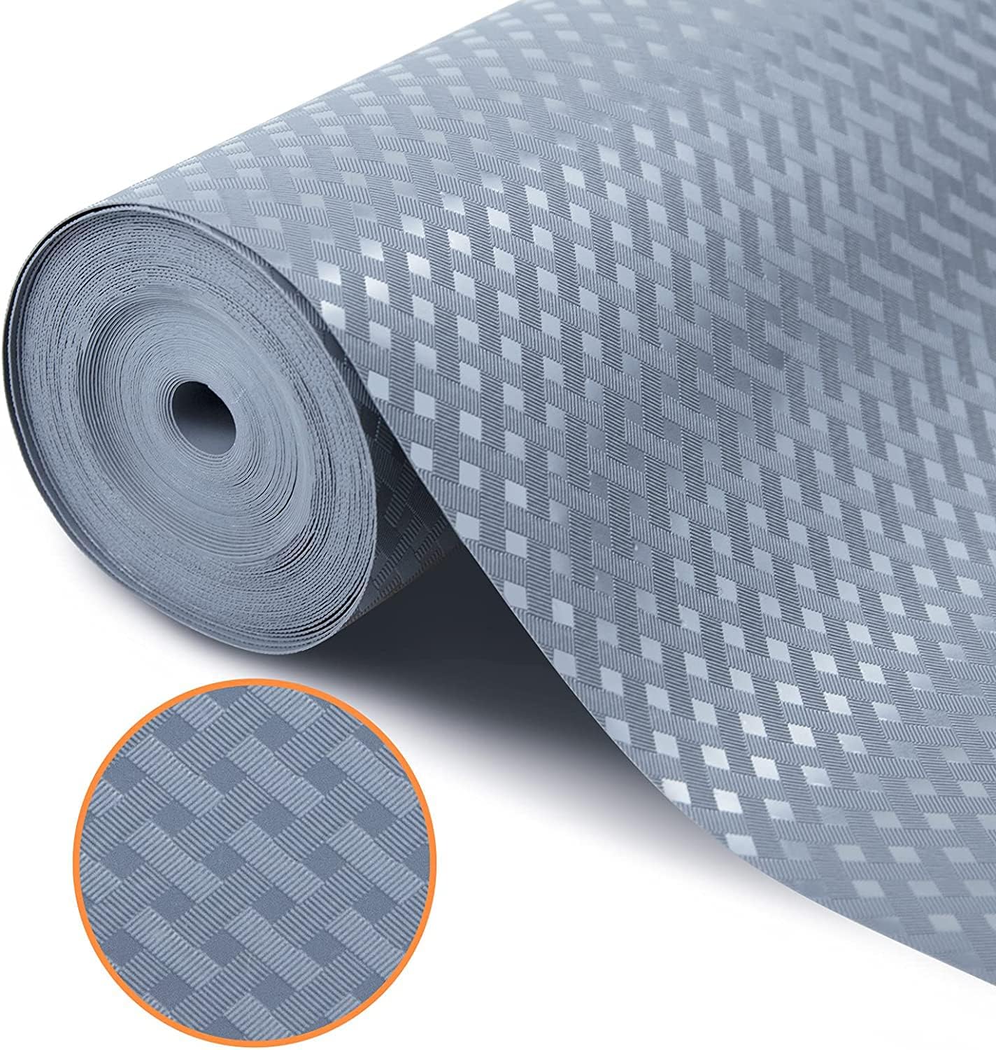 Shelf Liners for Kitchen Cabinets Non Adhesive Drawer Liner EVA Material Cupboard Mat Waterproof Refrigerator Mats Washable Fridge Liner for Cupboard and Desks Shelf Liner 23.6 x 393.7 Inches