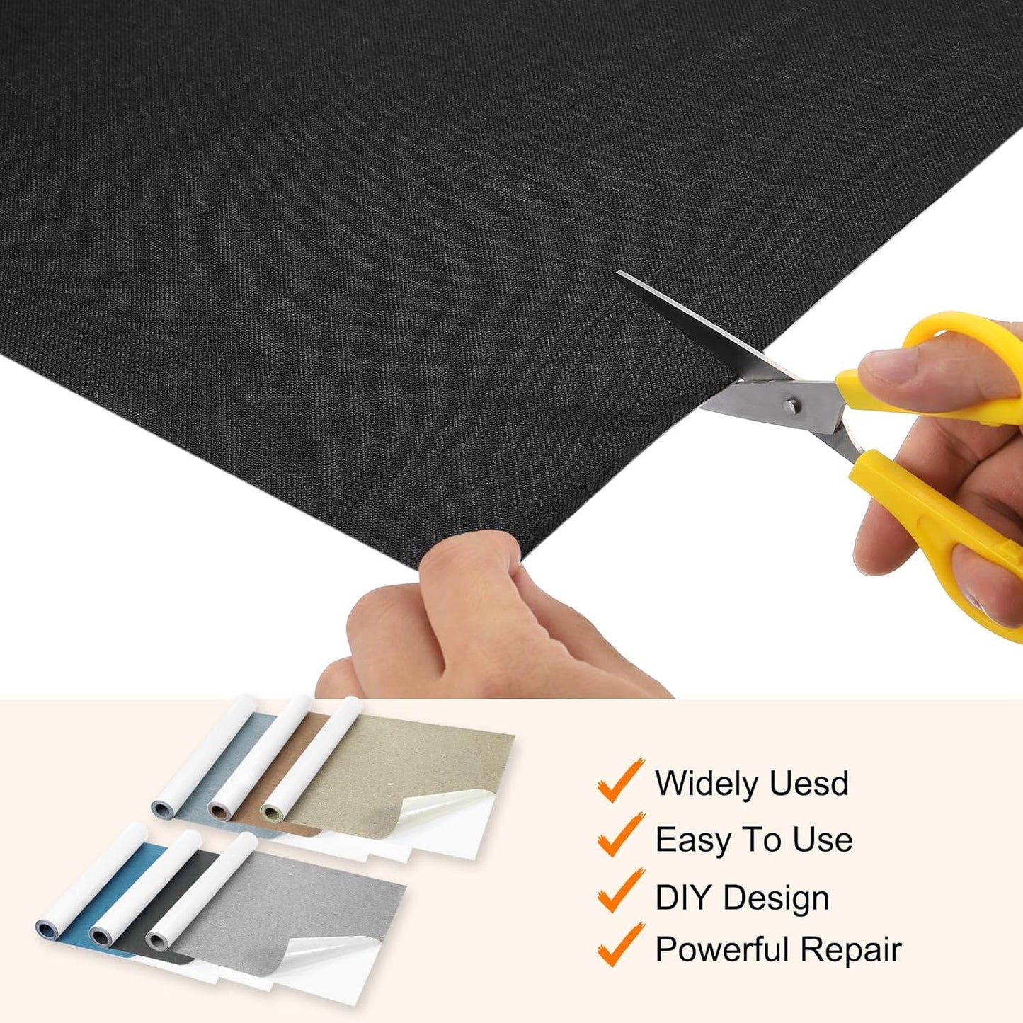 Repair Patches Repair Tape Self-Adhesive DIY Repair Patch Linen Gear Patch for Sofa, Furniture, Chair, Clothing,Tents,35x79 Inch,White