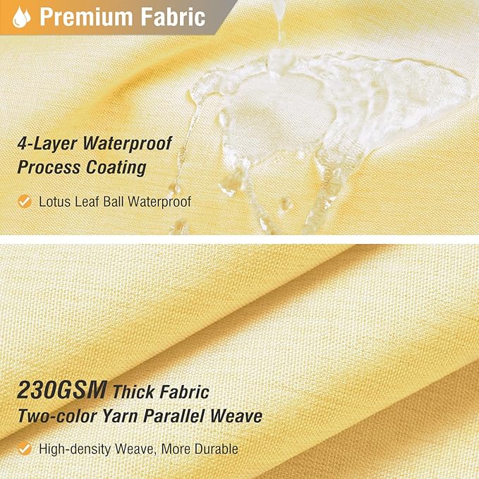 BTTN Fabric Shower Curtain, Linen Textured Heavy Duty Polyester Cloth Shower Curtain Set with Plastic Hooks, Yellow, 72" W x 96" L (Pack of 1)
