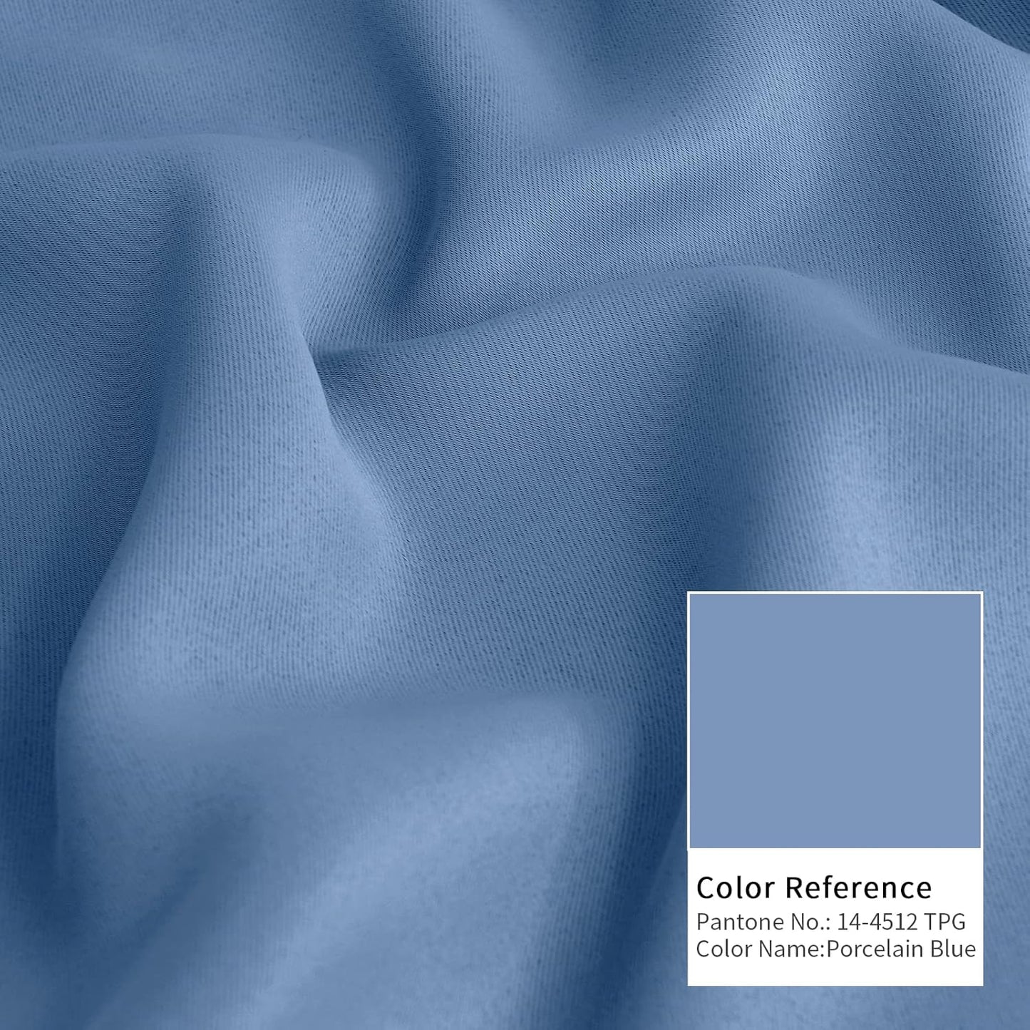 BGment Denim Blue Blackout Curtains for Bedroom 45 Inches Long - Thermal Insulated Drapes Short Length Room Darkening with Rod Pocket for Kitchen Bathroom Window, 42 x 45 Inch, 2 Panels