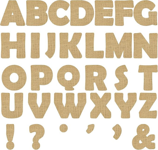 Qyeahkj 150 PCS Large 6" Font Bulletin Board Letters and Punctuation Cutouts Combo Set Burlap Border Letters Decoration Classroom Alphabet Poster for Bulletin Board Display Home School Wall Decor