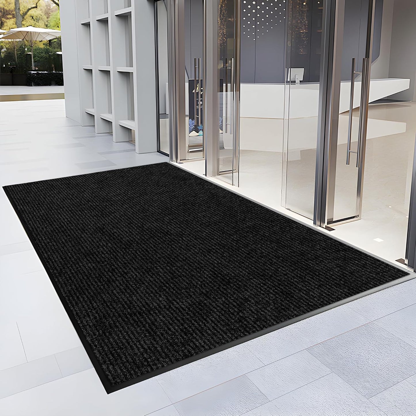 3′ x 28′ Front Door Mat Indoor Outdoor Entrance, Commercial Floor Mat Heavy Duty Dirt Trapper Entryway Doormat, Custom Size Non Slip Rubber Backing Welcome mat, Door Mat for High Traffic Area