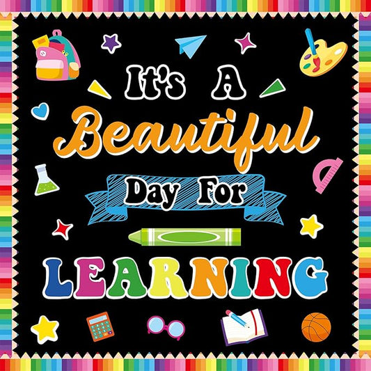 Classroom Bulletin Board Decorations Welcome Back to School Bulletin Set It's a Beautiful Day for Learning Classroom Decoration Colorful Cutouts for Teacher Kindergarten Preschool School Wall Decor