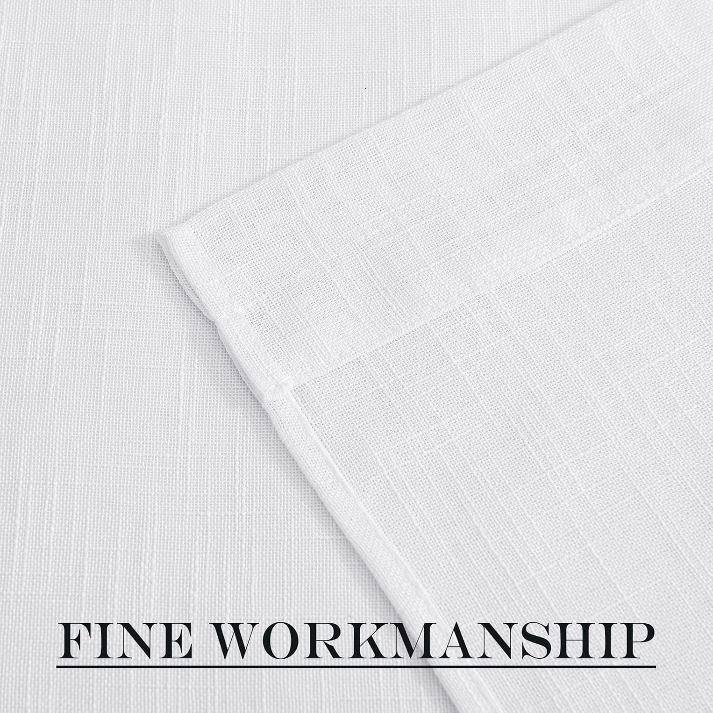 NICETOWN Linen French Door Curtain, White Semi-Sheer Door Curtain 72 Inches Long Drape Rod Pocket 1 Panel, Light-Filtering Privacy Window Decor, 1 Tieback Included, 26 Inches Wide