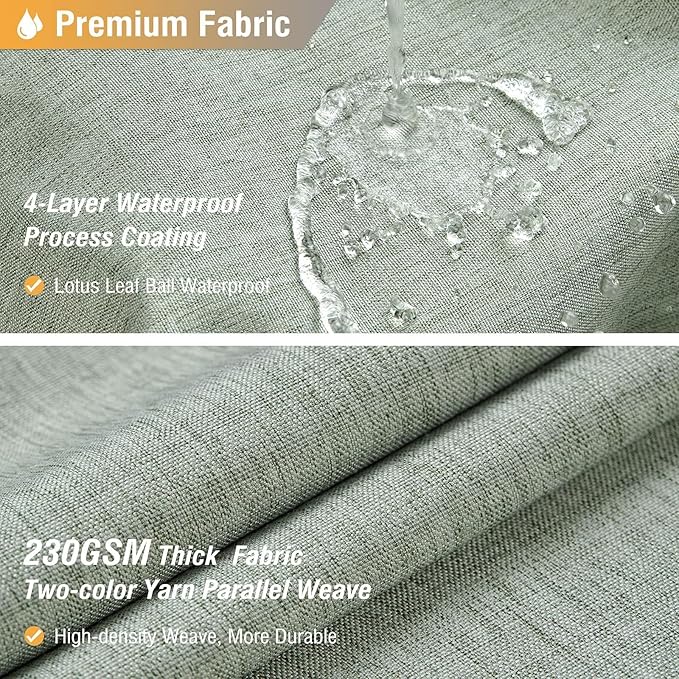 BTTN 84 Inch Wide Shower Curtain - W84xH72 Linen Textured Heavy Duty Fabric Shower Curtain Set with 14 Plastic Hooks, Large Hotel Simple Waterproof Polyester Bath Curtains for Bathroom - Sage Green