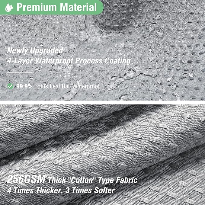 Dynamene Stall Fabric Shower Curtain - 48 inch Wide Waffle Weave Weighted Thick Cloth Shower Curtain for Bathroom, Neutral Heavy Duty Hotel Spa Luxury Bath Curtain Set with 8 Hook, 48x72, Grey/Gray