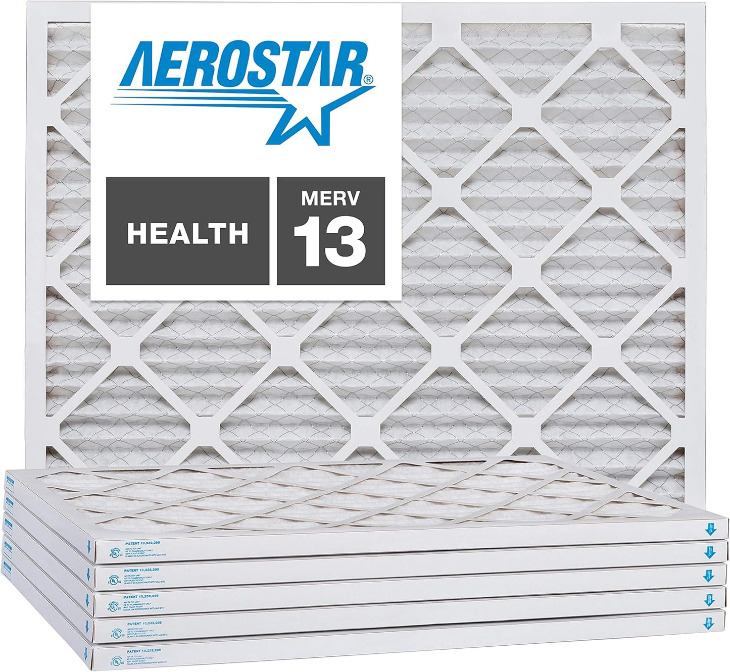 Aerostar 6x12x1 MERV 13, Pleated Air Filter, 6x12x1, Box of 6, Made in the USA