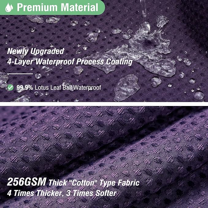 Dynamene Long Fabric Shower Curtain - 78 inch Long Waffle Weave Heavy Duty Cloth Shower Curtains for Bathroom, Neutral Weighted Hotel Spa Luxury Bath Curtain Set with 12 Plastic Hooks,72x78, Purple