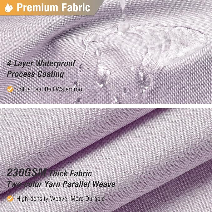 BTTN 78 Inch Long Shower Curtain, Linen Textured Thick Weighted Fabric Shower Curtain Set with 12 Hooks, Tall Hotel Neutral Heavy Duty Waterproof Polyester Shower Curtain for Bathroom, 72x78, Lavender