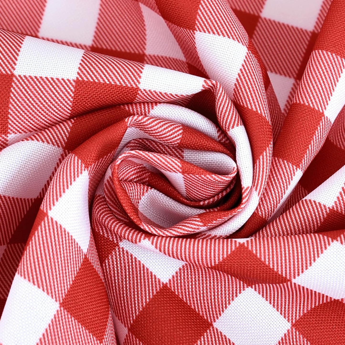 Waterproof Plaid Tablecloth Fabric - Oblong 52x70 Inch Classic Buffalo Tartan Table Cloth for Indoor/Outdoor Use - Washable Tabletop Cover for Dinner, BBQs, and Parties