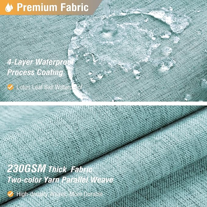 BTTN Extra Long Shower Curtain - 72x96 Inch Long Linen Textured Heavy Duty Fabric Shower Curtain Set with 12 Hooks, Turquoise Tall Simple Neutral Waterproof Cloth Shower Curtains for Bathroom - Teal