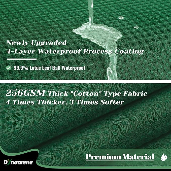 Dynamene Stall Fabric Shower Curtain - 36x72 Waffle Weave Weighted Cloth Shower Curtains for Bathroom, Neutral Heavy Duty Hotel Spa Luxury Bath Curtain Set with 6 Plastic Hooks, Dark Green