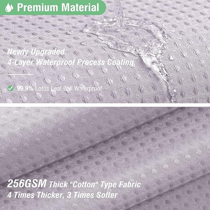 Dynamene Stall Fabric Shower Curtain - 54x78 inch Long Waffle Weave Weighted Thick Cloth Shower Curtains for Bathroom, Heavy Duty Hotel Spa Luxury Bath Curtain Set with 10 Plastic Hooks, Lavender