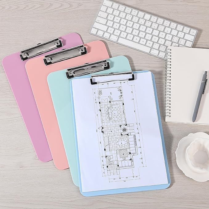 Mr. Pen- Plastic Clipboard, 12.5” x 9”, Red, Clipboard Plastic, Low-Profile Metal Clip with Retractable Hanging Hole