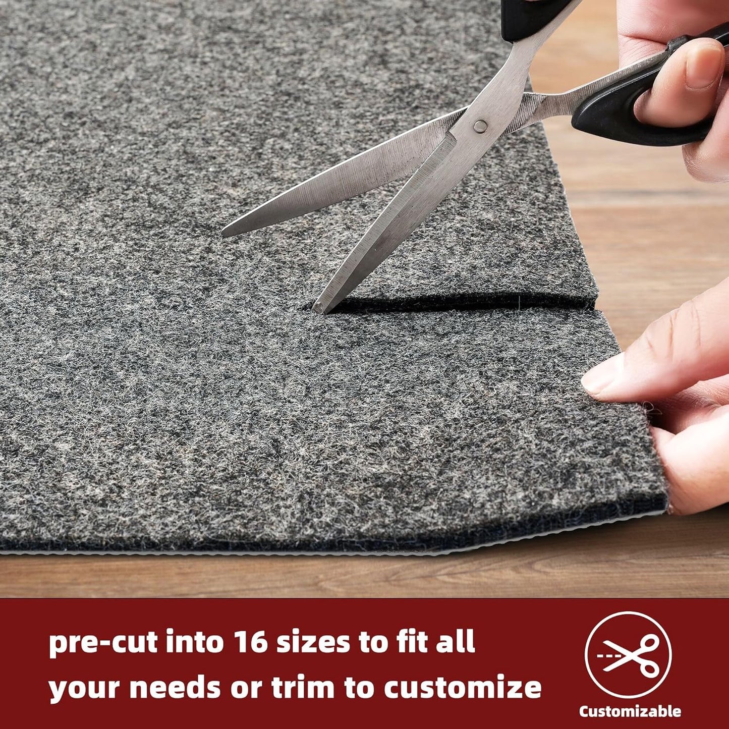 BAGAIL Felt and Natural Rubber Backing Rug Pads 1/8” Thick, Round 8 Feet Non Slip Rug Gripper Keep Rugs in Place, Under Area Rug Protective Cushioned Pads, Carpet Runners, Hardwood Floors Protection