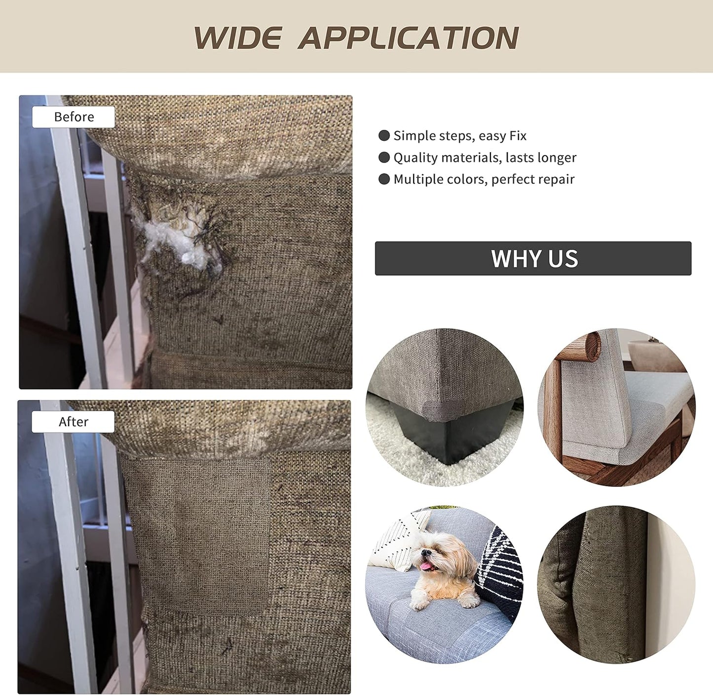 Coarse Linen Repair Patches, Self-Adhesive Linen Fabric Patches, 8X11 inch 2 PCS, Multi Color, Can be Used for Linen Sofa Repair and Linen Clothes Repair(8" x 11"-2PCS,Dark Blue)