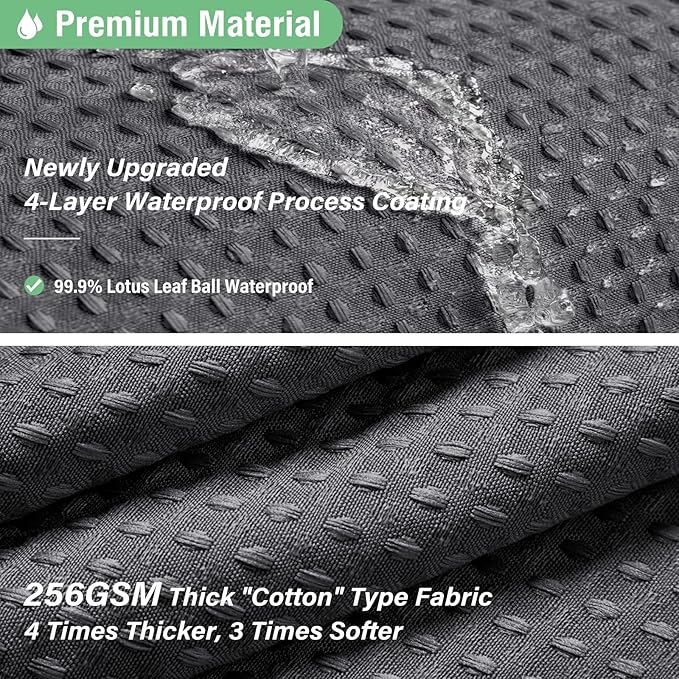 Dynamene Stall Fabric Shower Curtain - 36x72 Waffle Weave Weighted Cloth Shower Curtains for Bathroom, Neutral Heavy Duty Hotel Spa Luxury Bath Curtain Set with 6 Plastic Hooks,Charcoal Grey