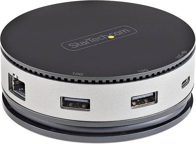 StarTech.com USB C Multiport Adapter - USB 3.1 Gen 2 10Gbps Type-C Mini Dock with 4K 60Hz HDMI/DisplayPort or 1080p VGA - 75W PD Passthrough, 3-Port USB Hub, GbE - Mobile Docking Station (DKT31CHDVCM)