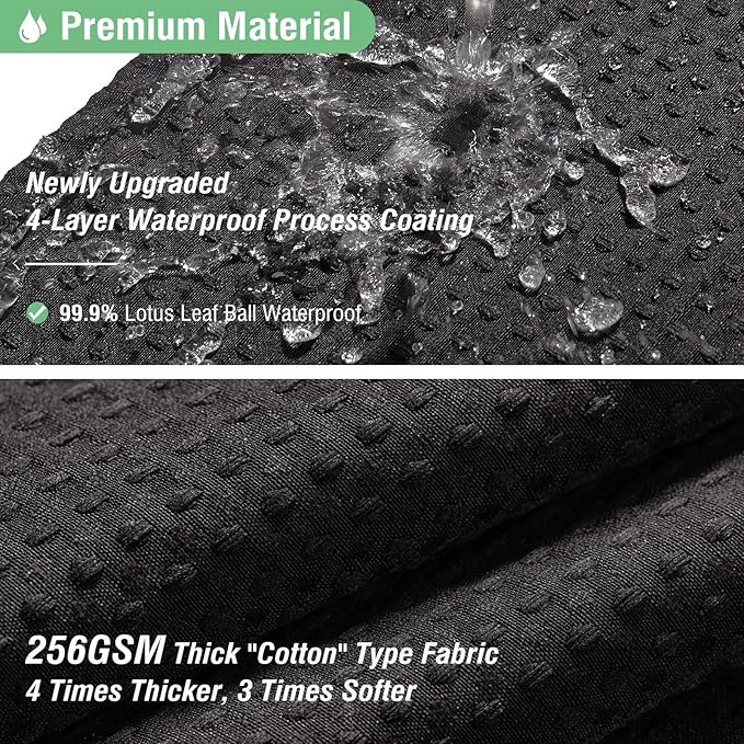 Dynamene 60 inch Stall Shower Curtain - Waffle Weave Heavy Duty Thick Fabric Shower Curtains for Bathroom,Weighted Hotel Spa Luxury Cloth Bath Curtain Set with 10 Plastic Hooks,60x72, Black