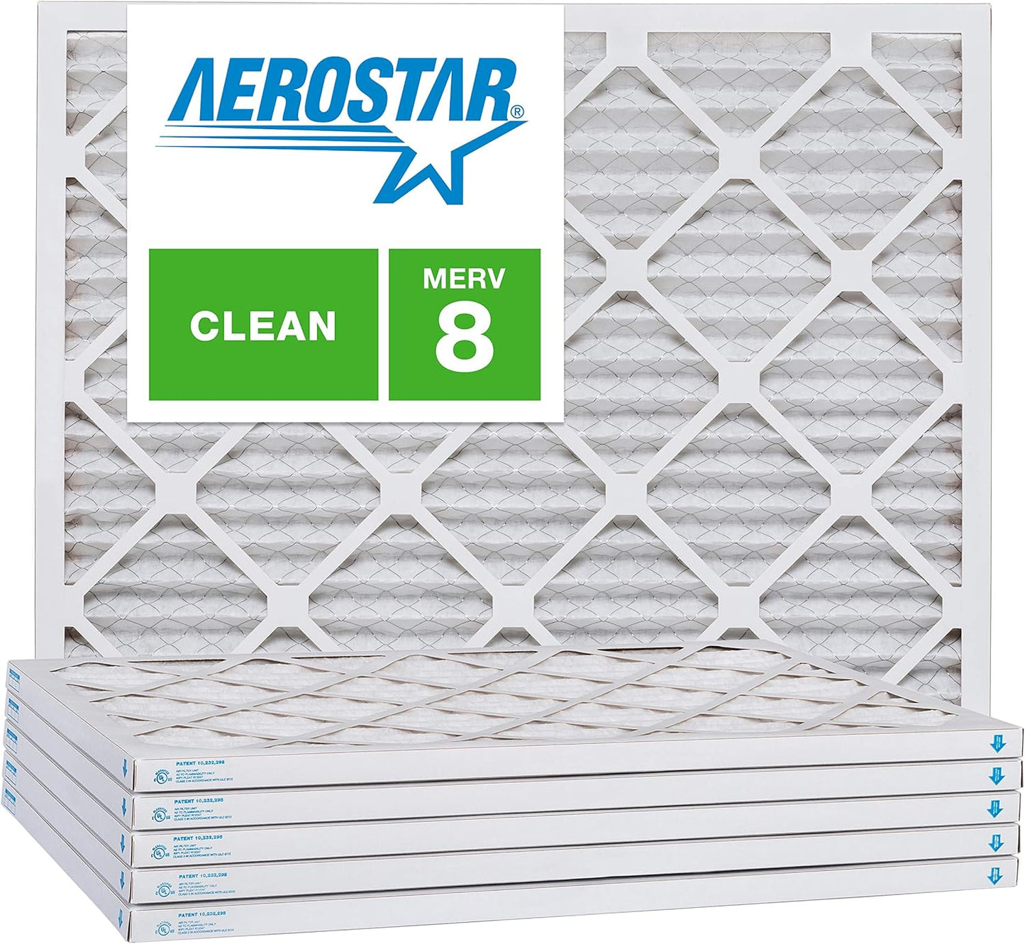 Aerostar 8x24x1 MERV 8, Pleated Air Filter, 8x24x1, Box of 6, Made in the USA